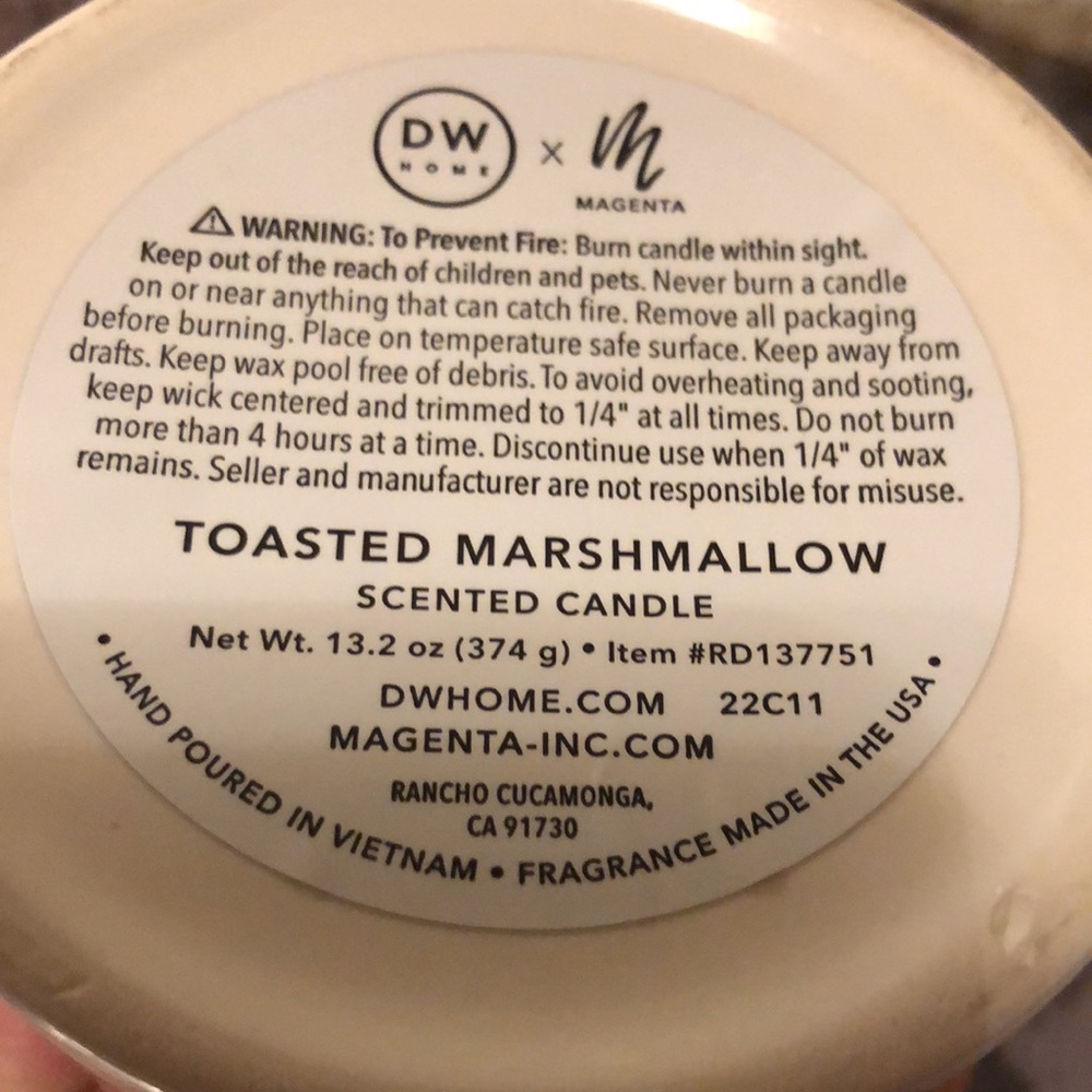 Rae Dunn SCARDY CAT toasted marshmallow scented candle - Picture 5 of 5